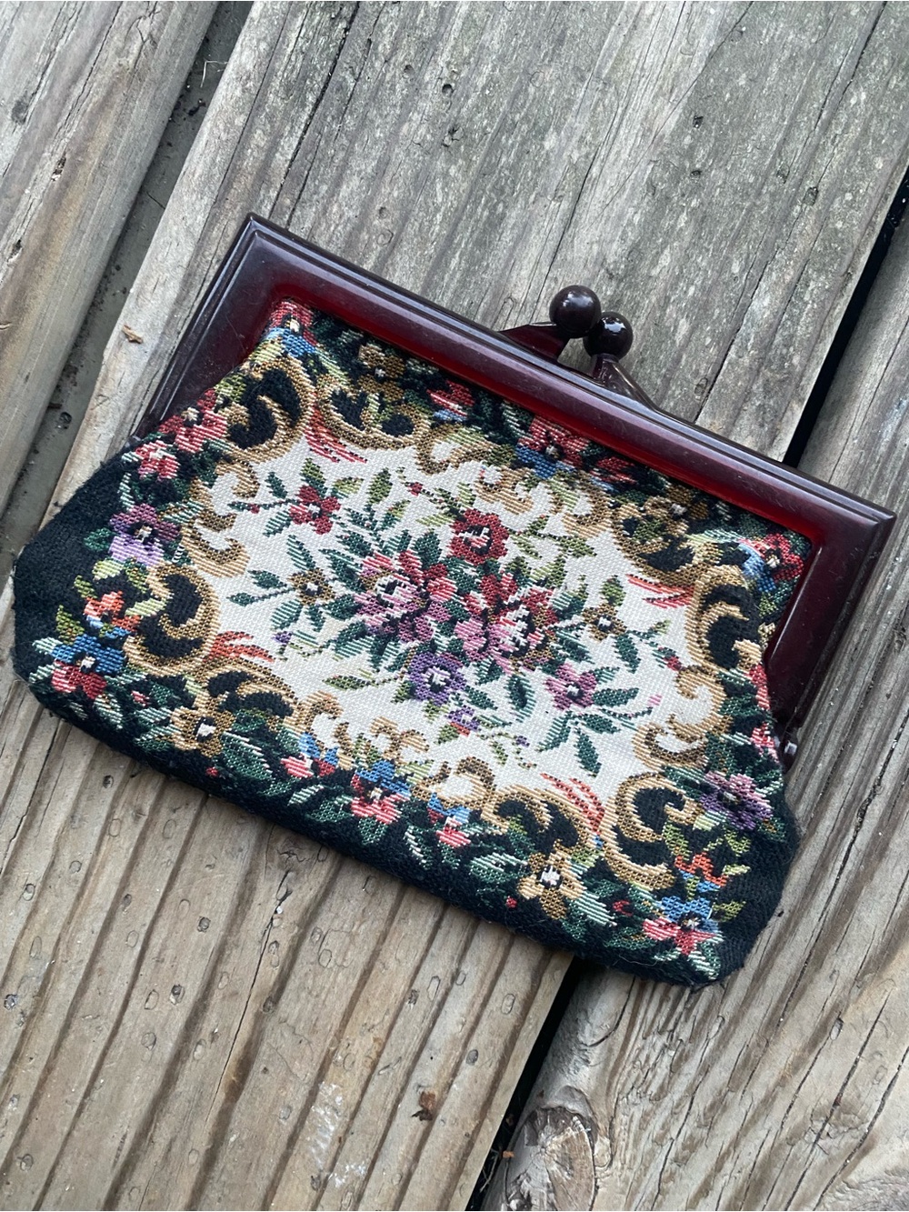 ✨ Embroidered Tapestry Clutch! So cute!